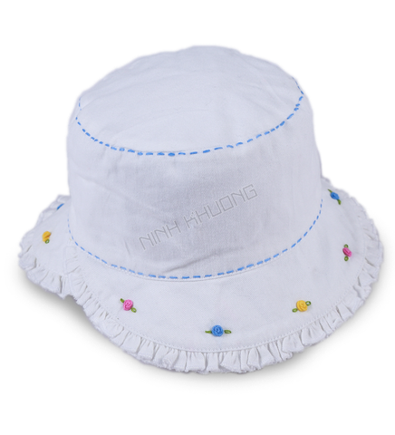  Ruffled apron always embroidered - red color 