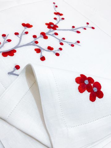  Tray set 35x50/45 - Line - Red cherry blossom branch 