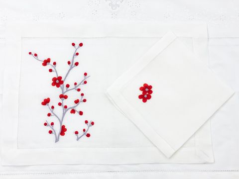  Tray set 35x50/45 - Line - Red cherry blossom branch 