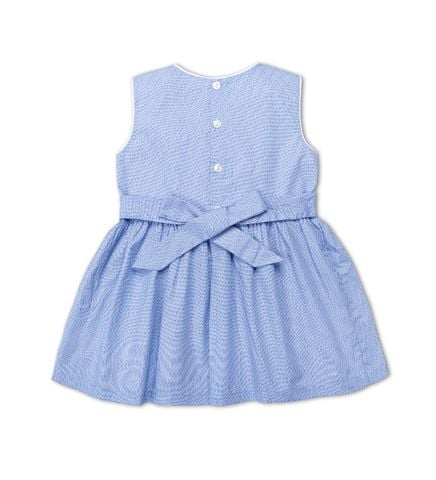  Đầm smock sát nách cột nơ eo 