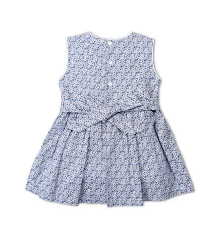  Đầm smock sát nách cột nơ eo 