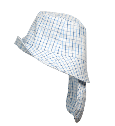  Round-brimmed hat with back drape 