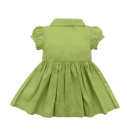  Đầm cổ sen nút giữa 