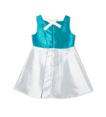  Girls' square-neck taffeta dress 