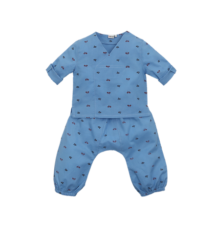  Bộ cổ tim quần đáy thụng bé trai 