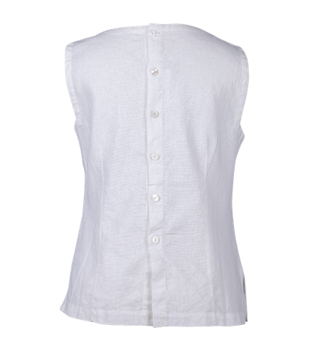  White square-neck linen top 