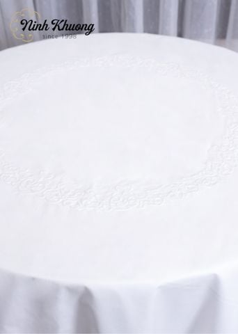  Khăn bàn tròn 4k - 150cm-Cip hoa văn bó 