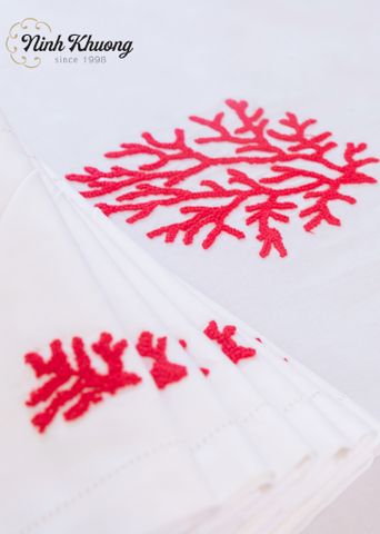  Table Cloth - CIP - Red coral design 
