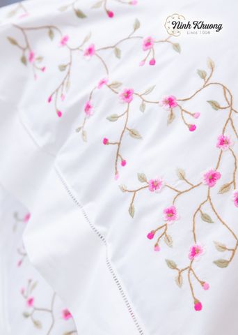  Adult pillowcase 50x70, set of two, with cherry blossom pattern 