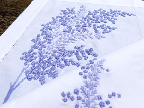  Tray set 35x50/45-Purple Mimosa with beads 