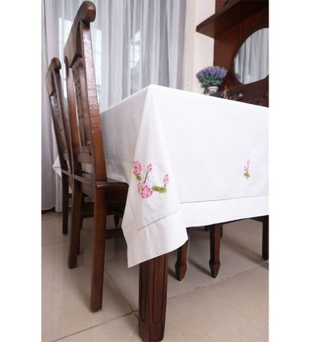  Table Cloth - 8K175x250 tablecloth - CIP - Pink lotus design 