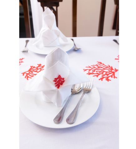  Table Cloth - 12K175x300 tablecloth - CIP - Orange coral design 