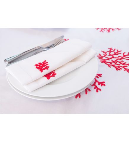  Table Cloth - 8K175x250 tablecloth - CIP - Red coral design 