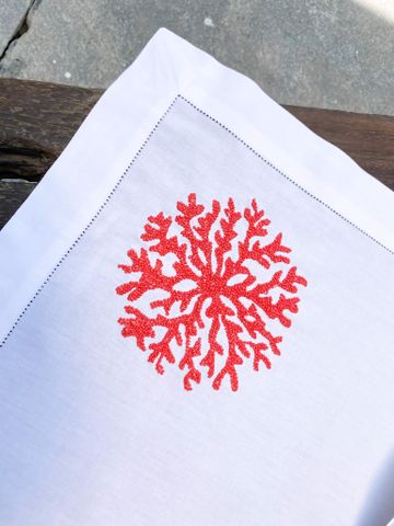  Tray set 35x50/45 with button beads - Red coral 