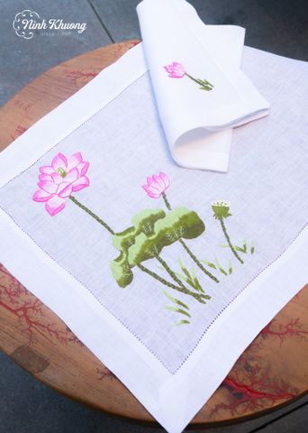  Tray set 35x50/45 cm - Line - Pink lotus design 