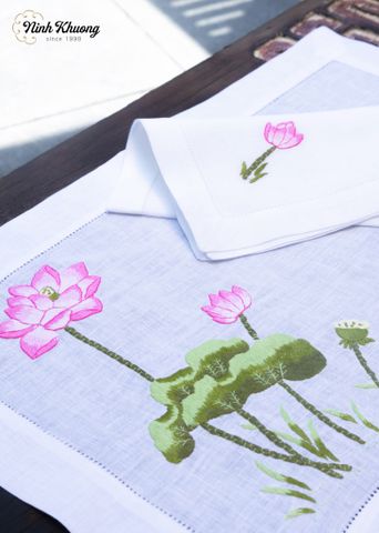  Tray set 35x50/45 cm - Line - Pink lotus design 