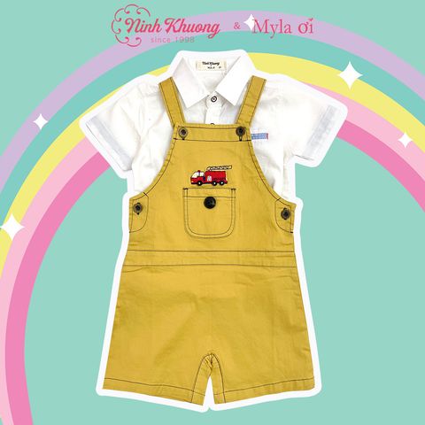  Ninh Khuong & Myla Boys' Khaki Overall Pants 