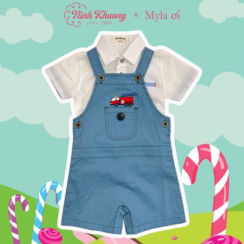  Ninh Khuong & Myla Boys' Khaki Overall Pants 