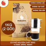 Cà phê rang xay Robusta đặc biệt Light Coffee - 1kg (2 gói)