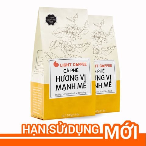  Combo 2 gói 500gr - Cà phê rang xay - Hương vị mạnh mẽ - Light Coffee 