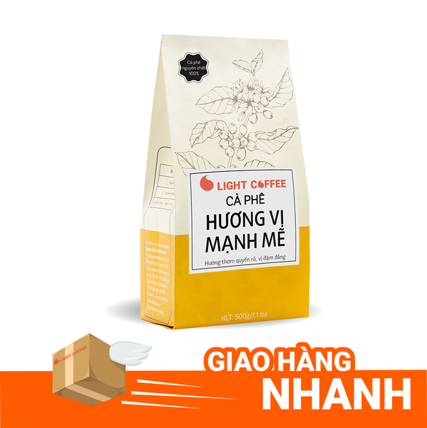 500gr - Cà phê hạt - Hương vị mạnh mẽ - Light Coffee
