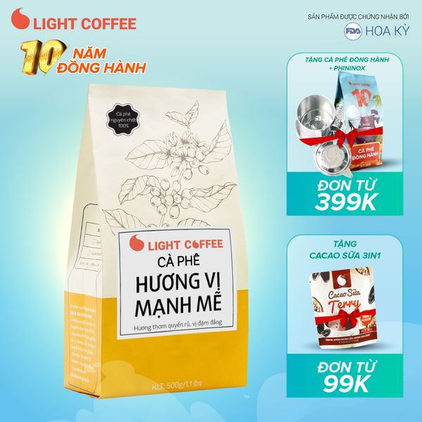 500gr - Cà phê hạt - Hương vị mạnh mẽ - Light Coffee