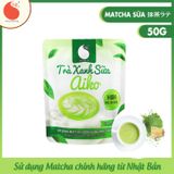 50gr - Bột trà xanh sữa Aiko, sử dụng matcha chính hãng Nhật Bản thơm ngon, tiện lợi.