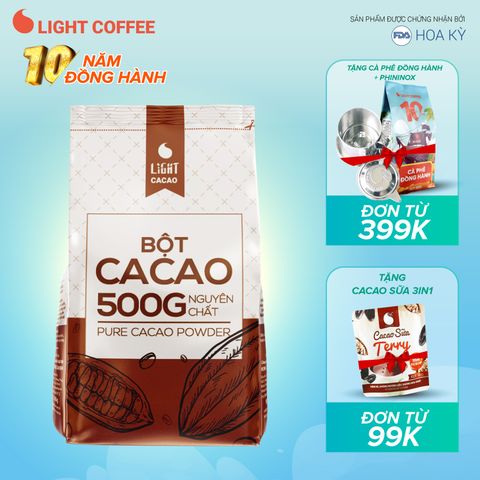  500gr - Bột Ca cao nguyên chất 100% - Light Cacao 