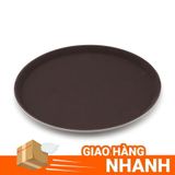 Khay, mâm tròn đen phục vụ chống trượt - Light Mart