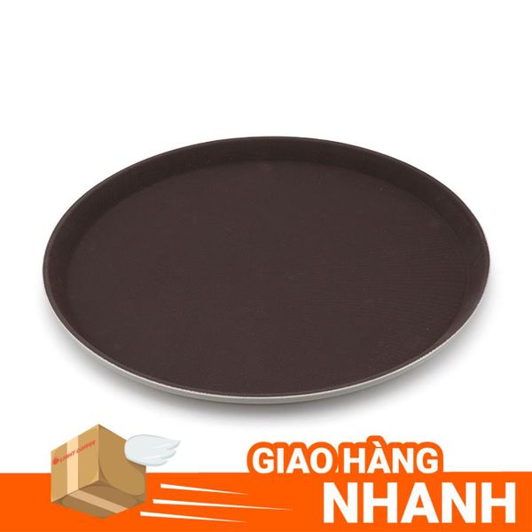 Khay, mâm tròn đen phục vụ chống trượt - Light Mart