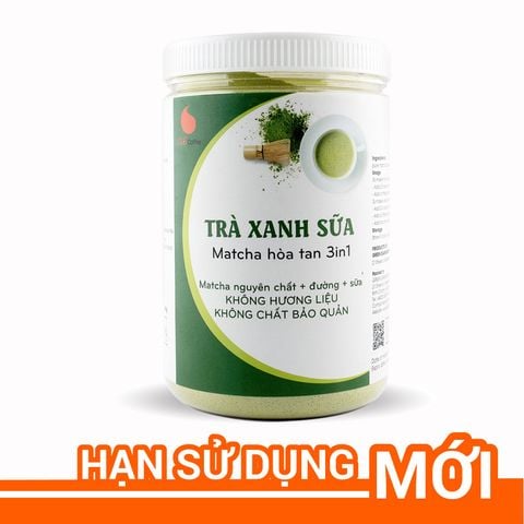  Bột trà xanh sữa 3in1, matcha xuất xứ Nhật Bản, hũ 550g, từ nhà sản xuất Light Coffee 