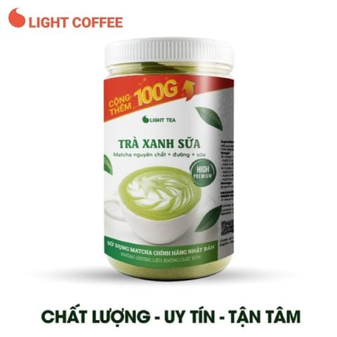  Bột trà xanh sữa 3in1, matcha xuất xứ Nhật Bản, hũ 650g, từ nhà sản xuất Light Coffee 