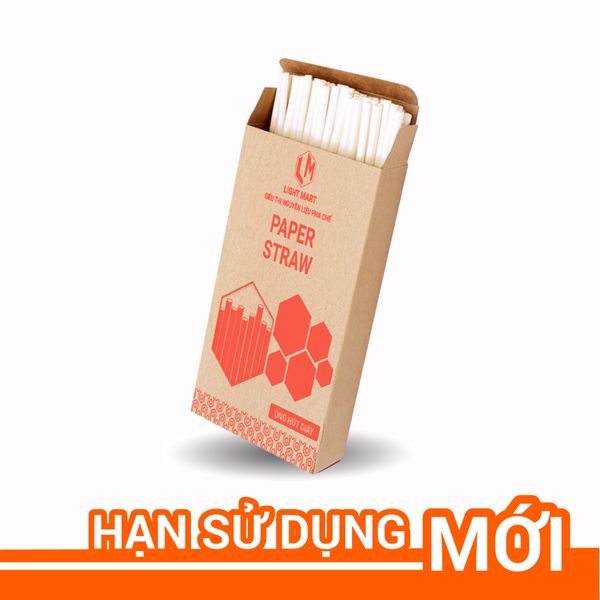 Hộp nhỏ Ống hút giấy - Size 6x197mm (35 ống/hộp) - Light Mart