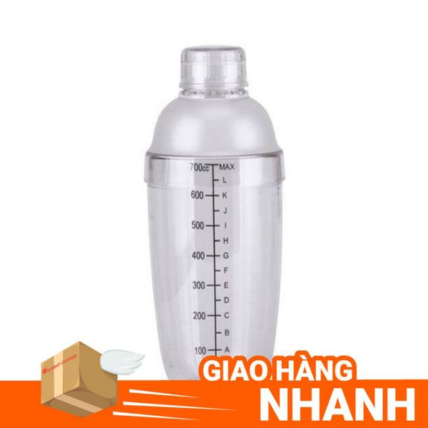 Shake nhựa cao cấp 700ml có vạch đen - Light Mart