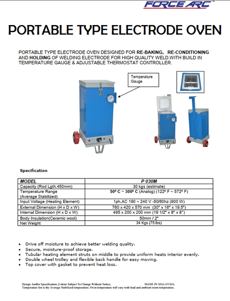 Tủ Sấy Que Hàn FORCE ARC 30KG - Sản Xuất Malaysia