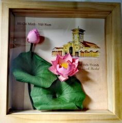 Tranh hoa sen Danh lam thắng cảnh