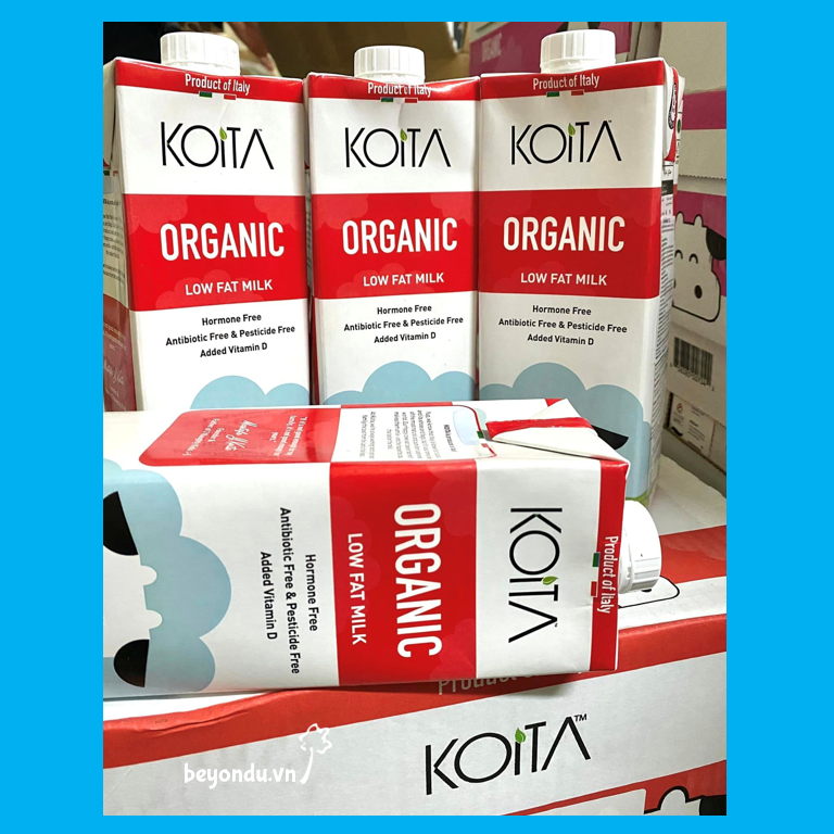 Sữa bò hữu cơ ít béo Koita 1L 