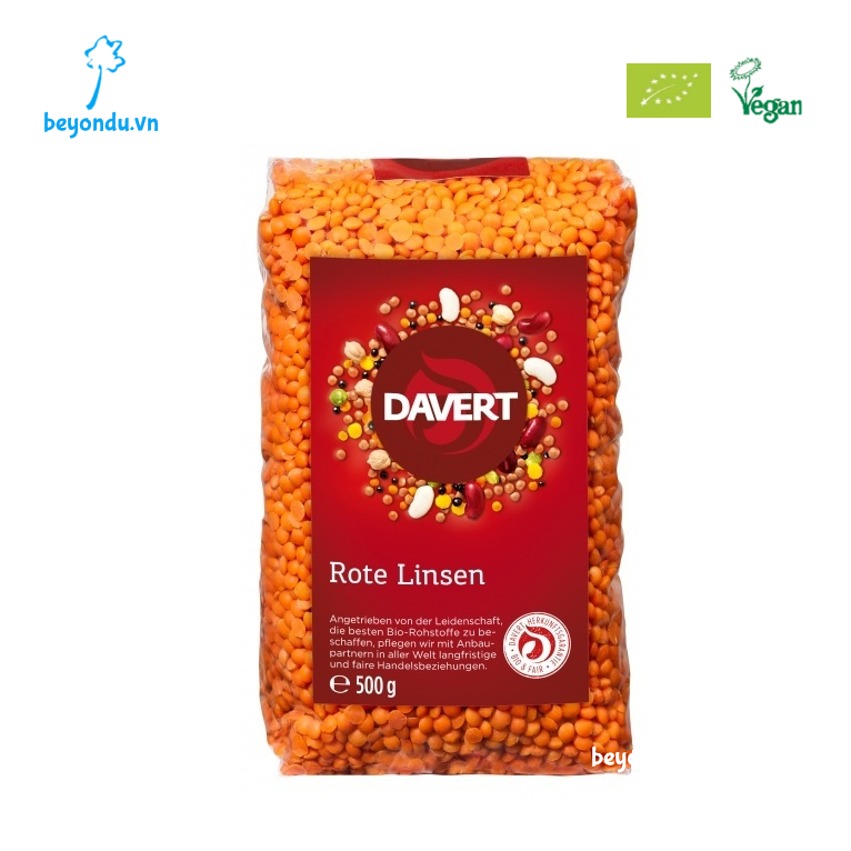 [] Đậu lăng đỏ hữu cơ Davert 500g