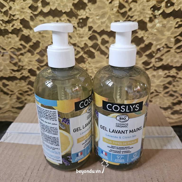  Nước rửa tay hoa oải hương và chanh hữu cơ Coslys (300ml) 
