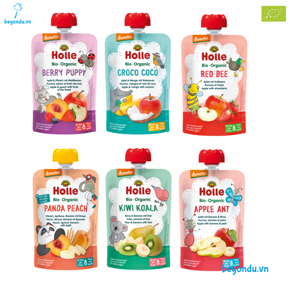 Sinh tố trái cây nghiền hữu cơ Holle 100g