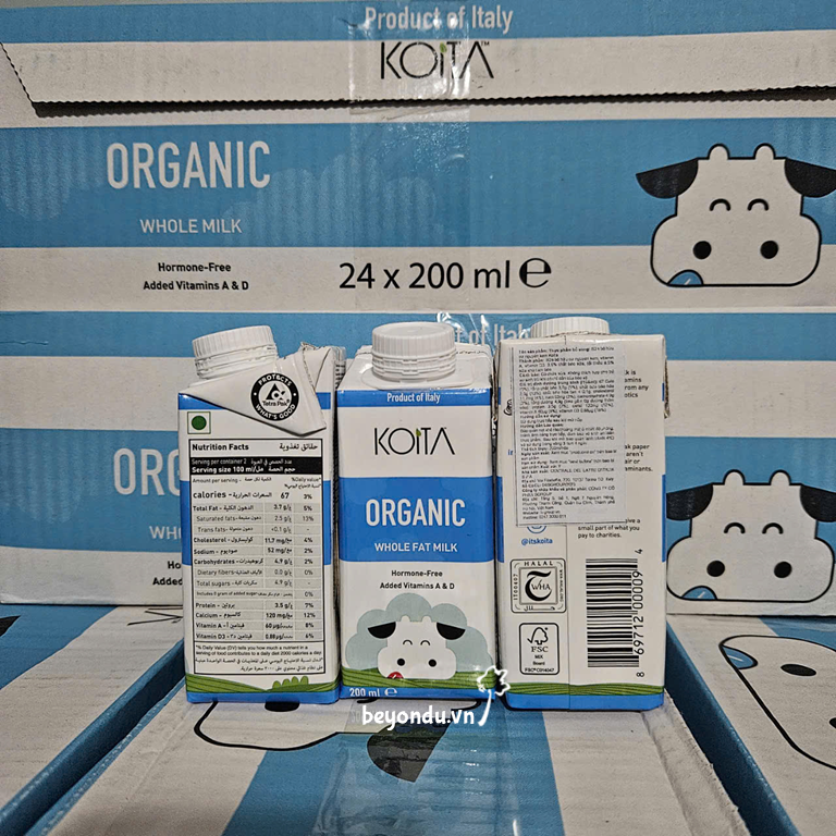  Sữa bò hữu cơ nguyên kem Koita 200ml (cập nhật date mới nhất) 
