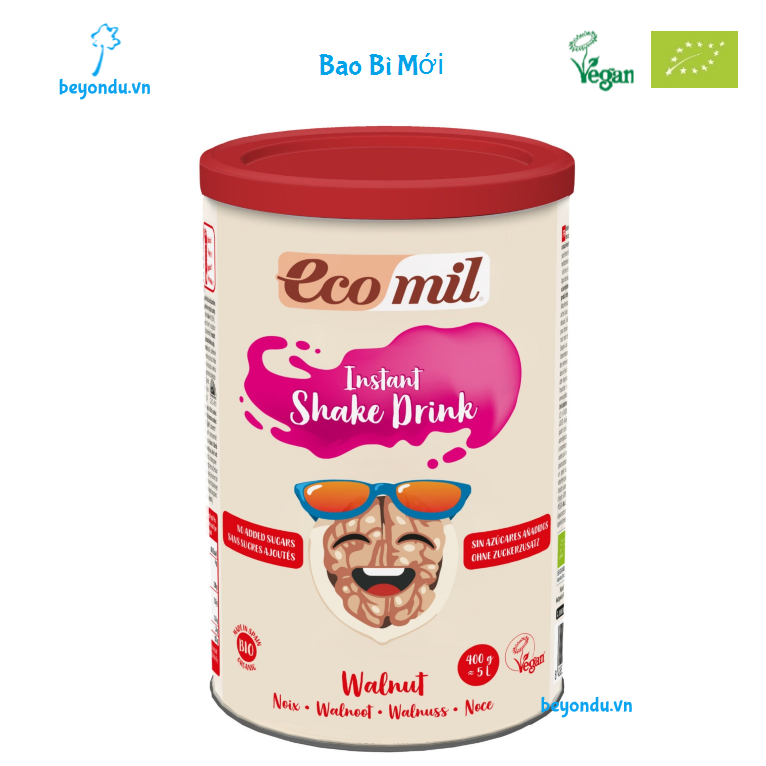 Sữa bột óc chó hữu cơ Ecomil không thêm đường 400g