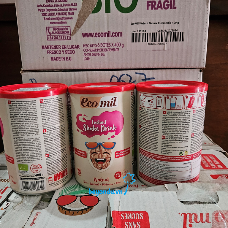  Sữa bột óc chó hữu cơ Ecomil không thêm đường 400g 