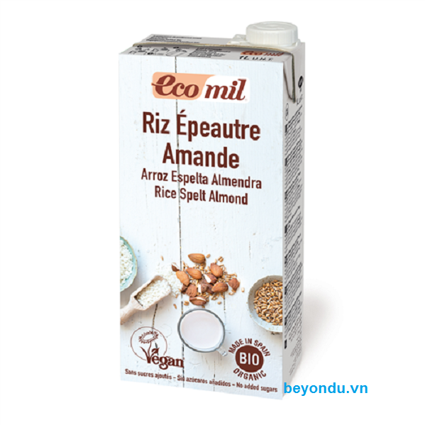 Sữa gạo lúa mì hạnh nhân hữu cơ Ecomil