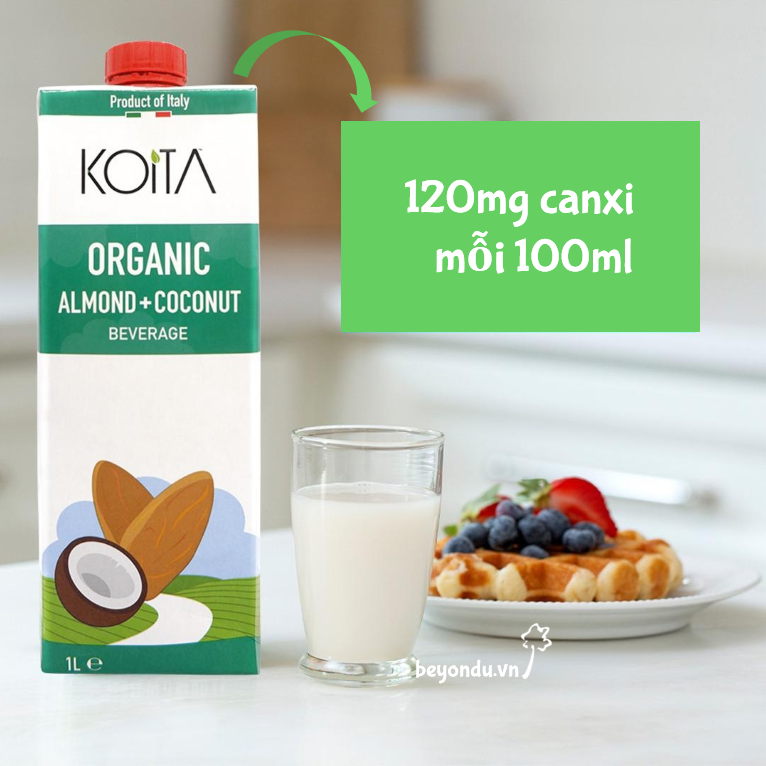 1 thùng sữa hạnh nhân dừa hữu cơ Koita 1l