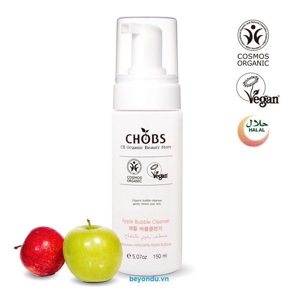 [Big Sale] Sữa rửa mặt hữu cơ nước táo Chobs (Organic Apple Bubble Cleanser 150ml)