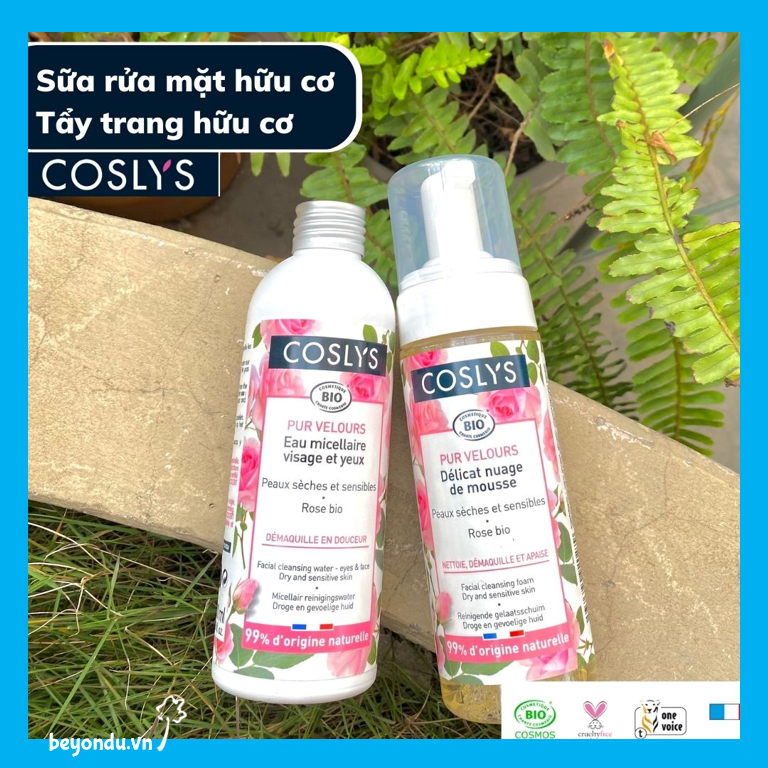  Nước tẩy trang mắt và mặt cho da khô và da nhạy cảm hữu cơ Coslys (200ml) 
