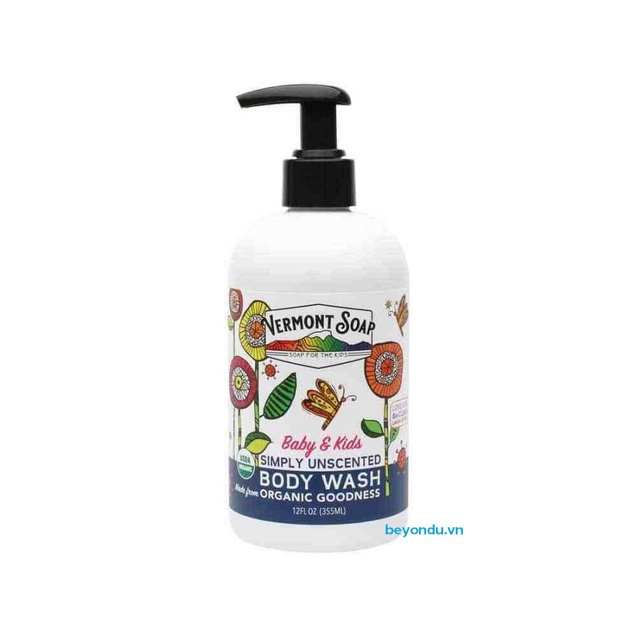 Sữa tắm hữu cơ cho bé Vermont Soap không mùi 355ml