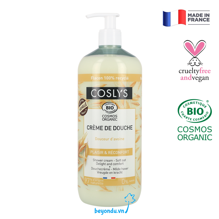  Sữa tắm dạng kem yến mạch hữu cơ Coslys (1L) 