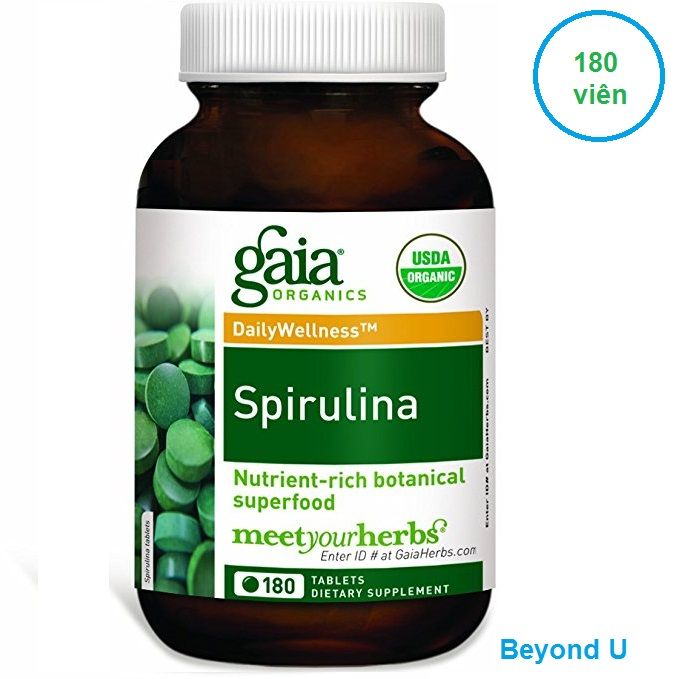 Tảo Spirulina hữu cơ Gaia Organics dạng viên